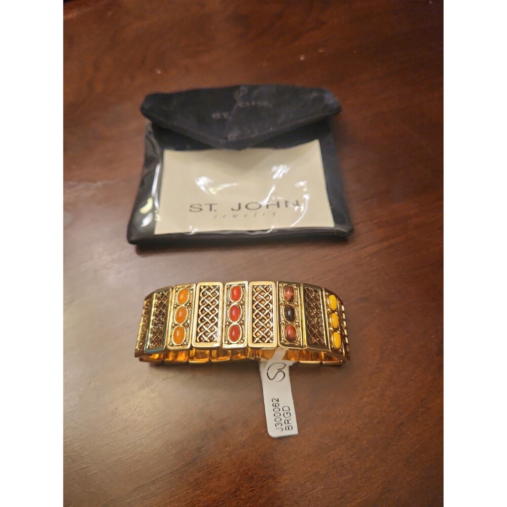 St. John Vintage Gold-Toned Bracelet w/ Colored Beads NWT